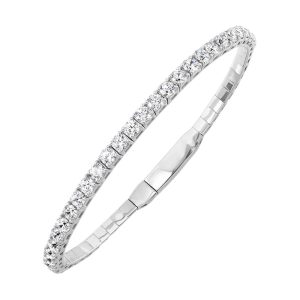 14K WG 2 ct. tw. Diamond Four Prong Flex Bangle Bracelet