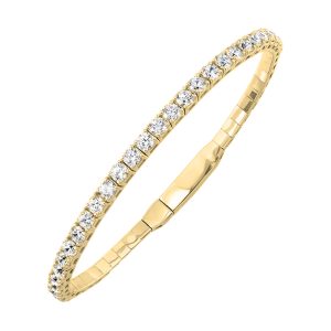 14K YG 3 ct. tw. Diamond Four Prong Flex Bangle Bracelet