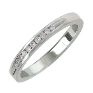 14K WG 1/10 ct. tw. Diamond Channel Wedding Band