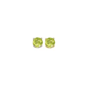 14K YG 1/2 ct. tw. Peridot Four Prong Solitaire Stud Earring