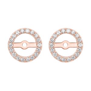14K RG 1/4 ct. tw. Diamond Round Halo Jacket Earring  (1 ct. tw. Center Diamond)