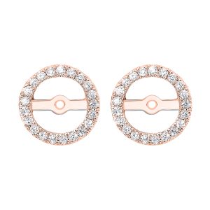 14K RG 1/4 ct. tw. Diamond Round Halo Jacket Earring (1 1/2 ct. tw. Center Diamond)