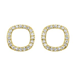 14K YG 1/15 ct. tw. Diamond Cushion Shape Earring