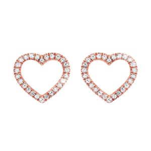 14K RG 1/10 ct. tw. Diamond Heart Shape Earring