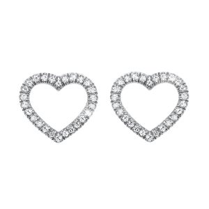 14K WG 1/10 ct. tw. Diamond Heart Shape Earring
