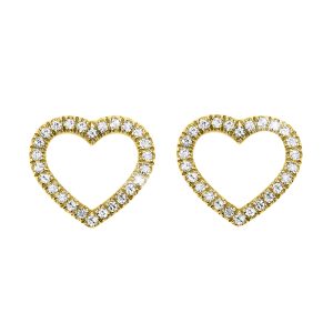 14K YG 1/10 ct. tw. Diamond Heart Shape Earring
