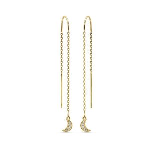 14K YG 1/20 ct. tw. Diamond Threader Earring