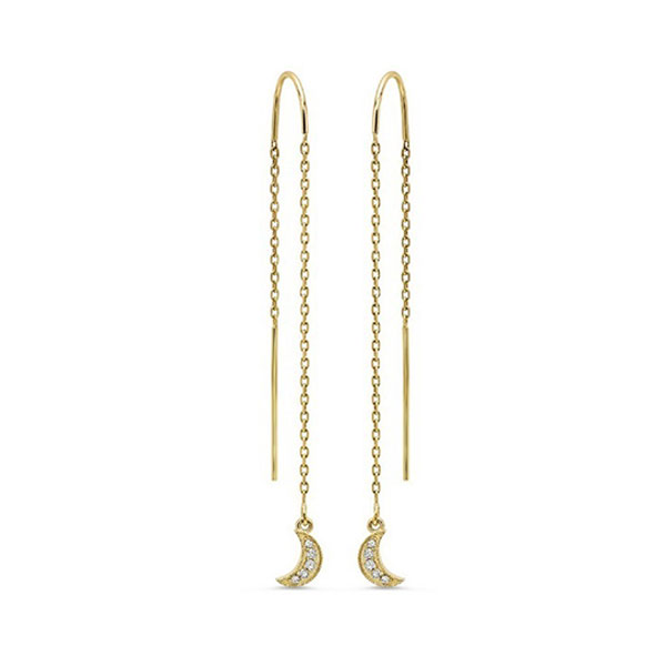 14K YG 1/20 ct. tw. Diamond Threader Earring