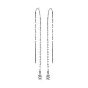 14K WG 1/25 ct. tw. Diamond Threader Earring