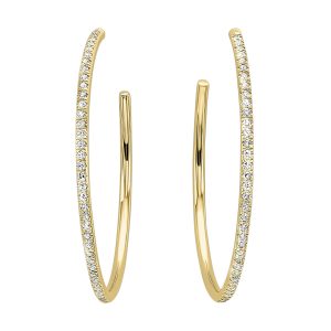 14K YG 1/12 ct. tw. Diamond Hoop Earring