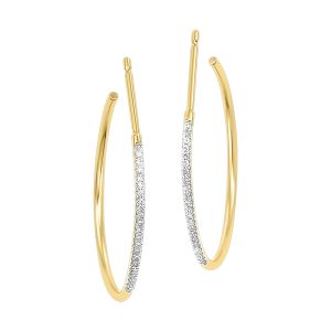 14K YG 1/7 ct. tw. Diamond Hoop Earring