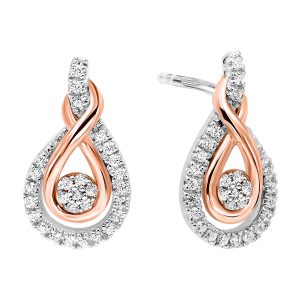 Silver RG 1/5 ct. tw. Diamond Mixed Metal Infinity Earring