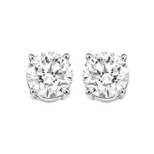 14K WG 1/2 ct. tw. Diamond Four Prong Solitaire Stud Earring
