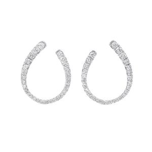 14K WG 1 ct. tw. Diamond Front-Back Hoop Earring