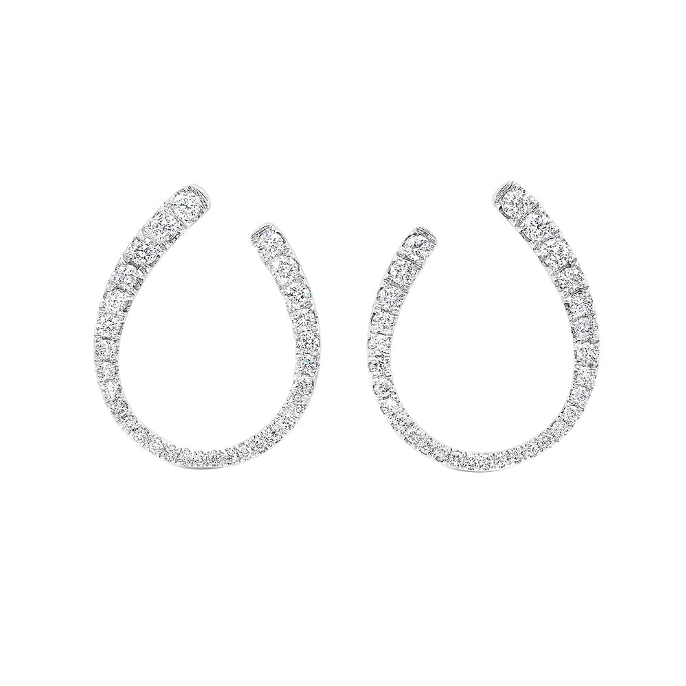 14K WG 1 ct. tw. Diamond Front-Back Hoop Earring