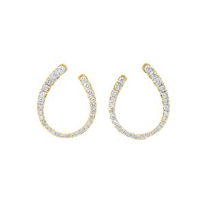 14K YG 1 ct. tw. Diamond Front-Back Hoop Earring