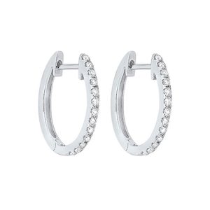 14K WG 1/4 ct. tw. Diamond Hoop Earring