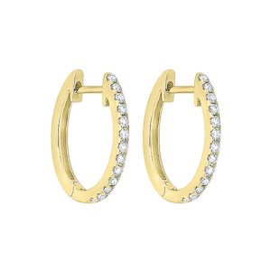 14K YG 1/4 ct. tw. Diamond Hoop Earring