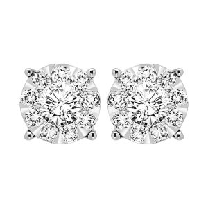 14K WG 1/4 ct. tw. Diamond Composite Stud Earring