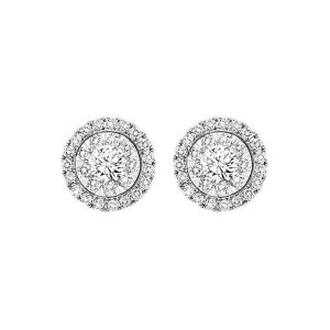 14K WG 1 ct. tw. Diamond Halo Composite Stud Earring