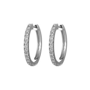 14K WG 3/4 ct. tw. Diamond Hoop Earring