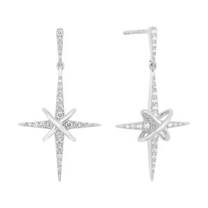 14K WG 1/2 ct. tw. Diamond North Star Dangle Earring