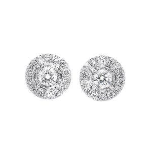 14K WG 1/2 ct. tw. Diamond Halo Stud Earring