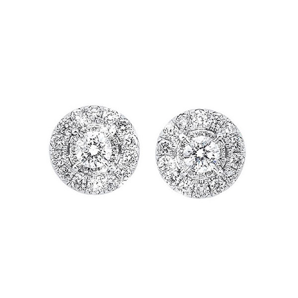 14K WG 1/2 ct. tw. Diamond Halo Stud Earring
