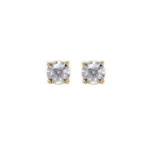 14K YG 1/2 ct. tw. Diamond Four Prong Solitaire Stud Earring