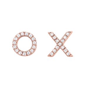 10K RG 1/15 ct. tw. Diamond XO Stud Earring