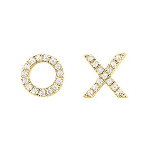 10K YG 1/15 ct. tw. Diamond XO Stud Earring