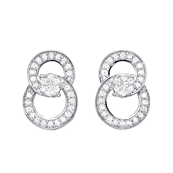 10K WG 1/2 ct. tw. Diamond Fashion Stud Earring