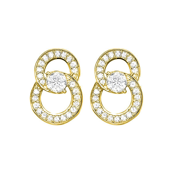 10K YG 1/2 ct. tw. Diamond Fashion Stud Earring