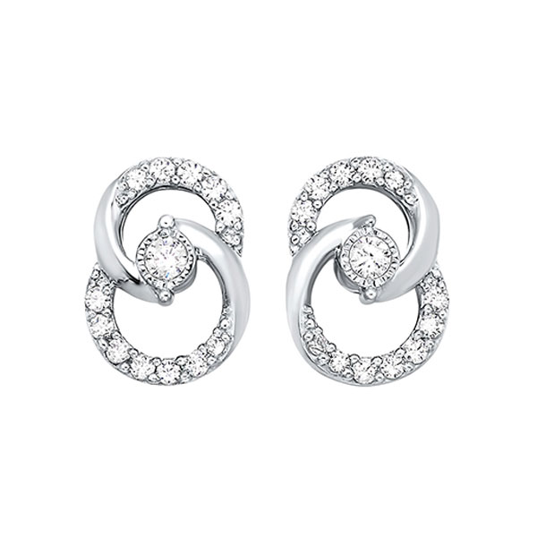 10K WG 1/4 ct. tw. Diamond Fashion Stud Earring