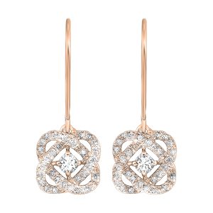 14K RG 3/4 ct. tw. Diamond Dangle Interlink Earring