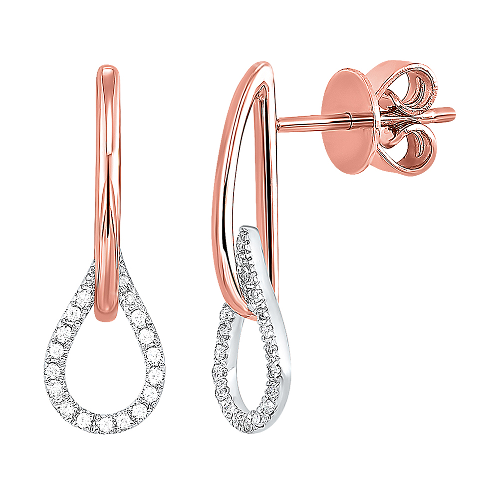 14K WRG 1/8 ct. tw. Diamond Interlink Earring