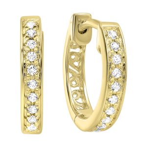 14K YG 1/10 ct. tw. Diamond Hoop Earring