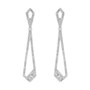 14K WG 3/4 ct. tw. Diamond Linear Dangle Earring