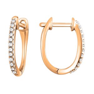 10K RG 1/10 ct. tw. Diamond Hoop Earring