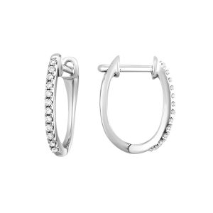 10K WG 1/10 ct. tw. Diamond Hoop Earring