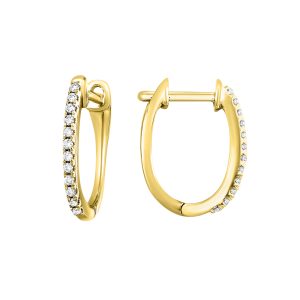 10K YG 1/10 ct. tw. Diamond Hoop Earring