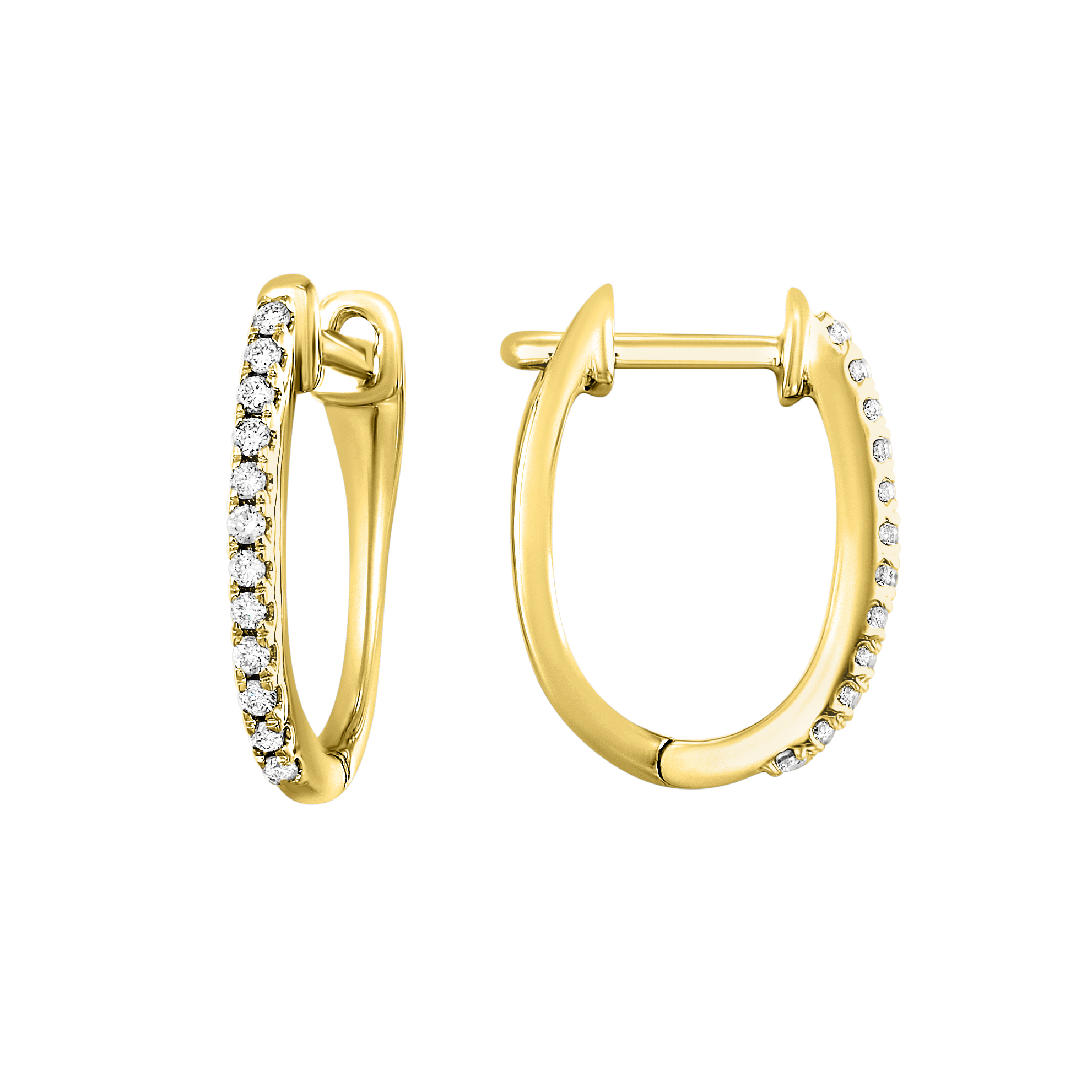 10K YG 1/10 ct. tw. Diamond Hoop Earring