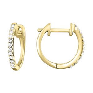 10K YG 1/10 ct. tw. Diamond Hoop Earring