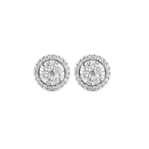 14K WG 1/3 ct. tw. Diamond Halo Composite Stud Earring