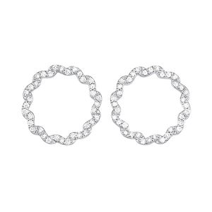 14K WG 1 ct. tw. Diamond Twist Earring
