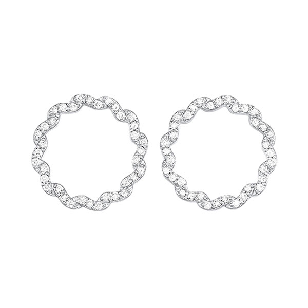 14K WG 1 ct. tw. Diamond Twist Earring