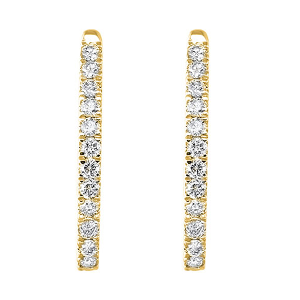 14K YG 1/4 ct. tw. Diamond Hoop Earring