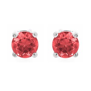 Silver 5/8 ct. tw. Created Ruby Four Prong Solitaire Stud Earring
