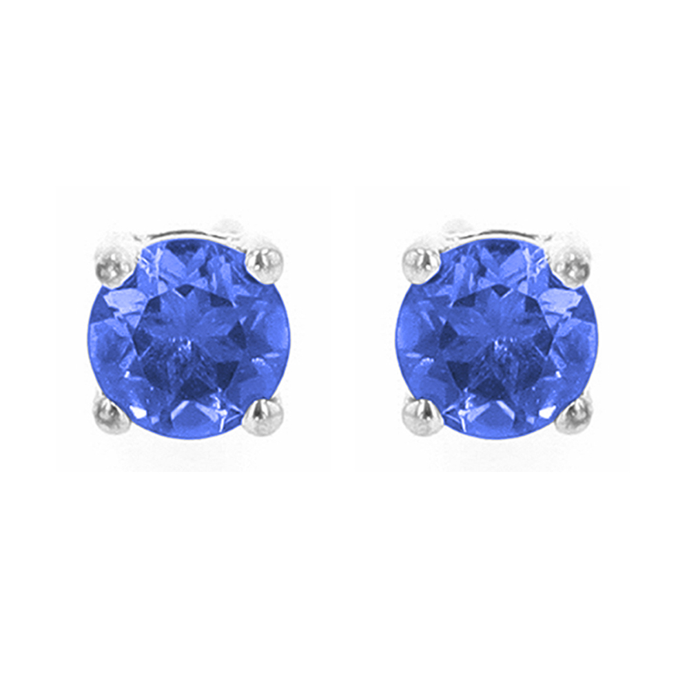 Silver 5/8 ct. tw. Created Sapphire Four Prong Solitaire Stud Earring