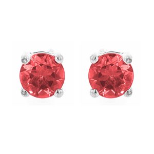 Silver 5/8 ct. tw. Ruby Four Prong Solitaire Stud Earring